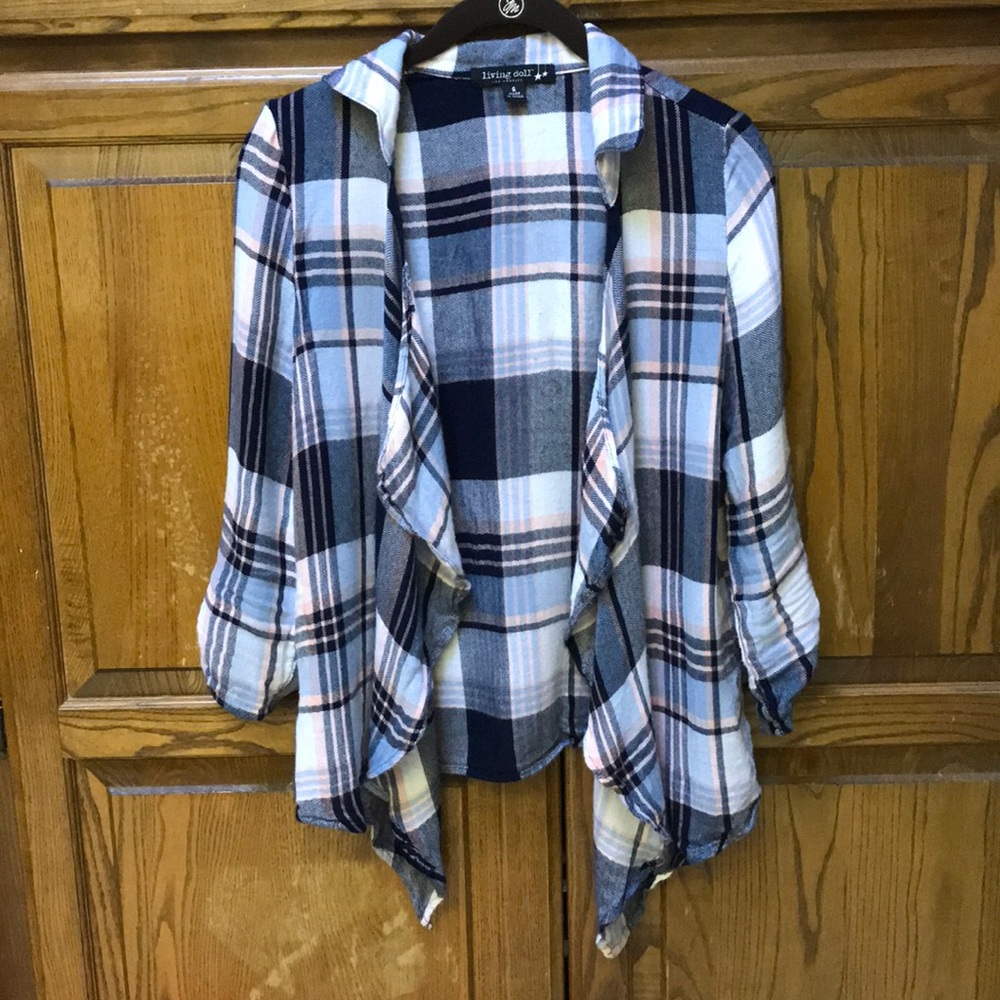 Plaid cardigan!